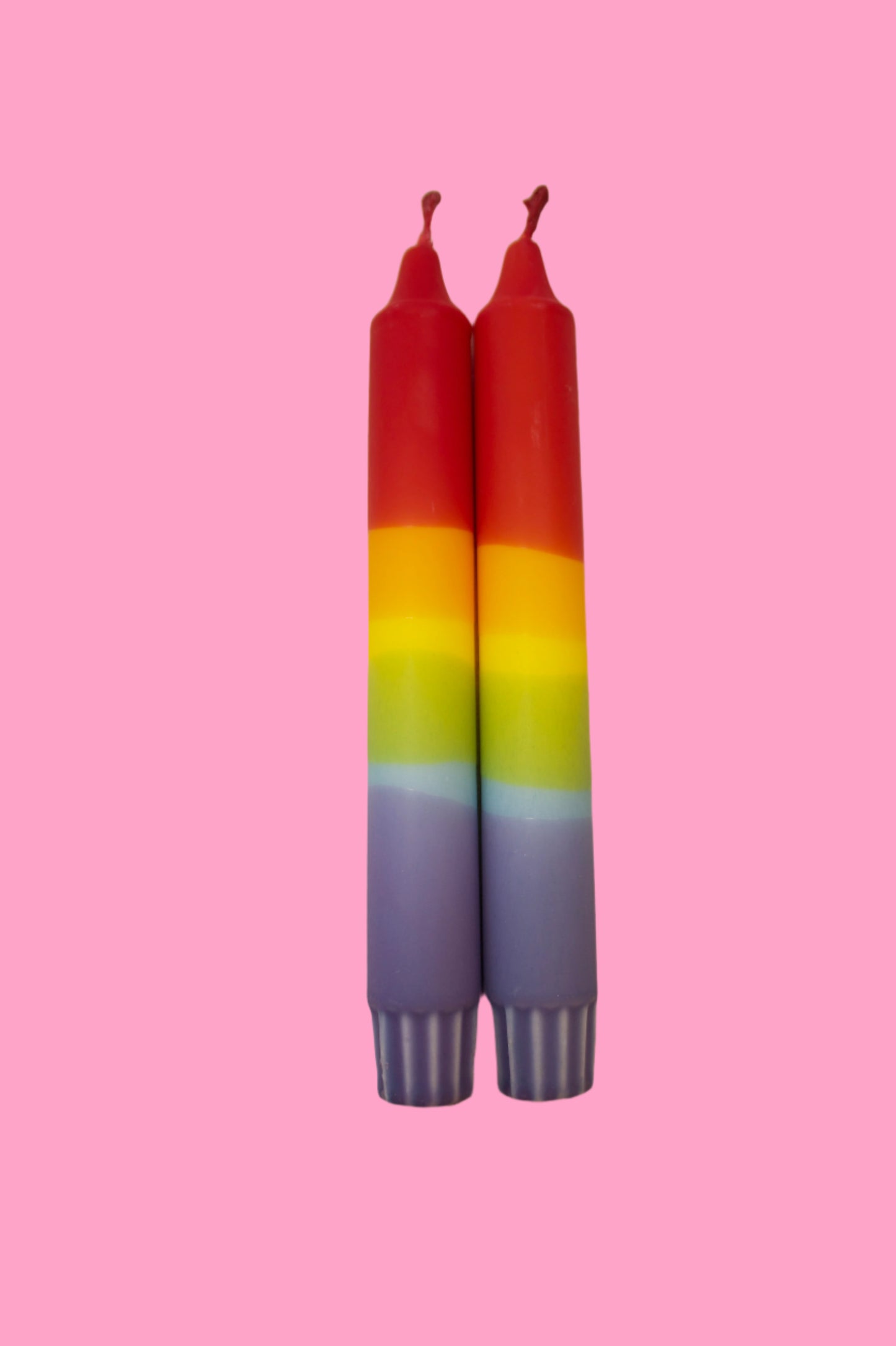 Over the rainbow (pair of taper candles)