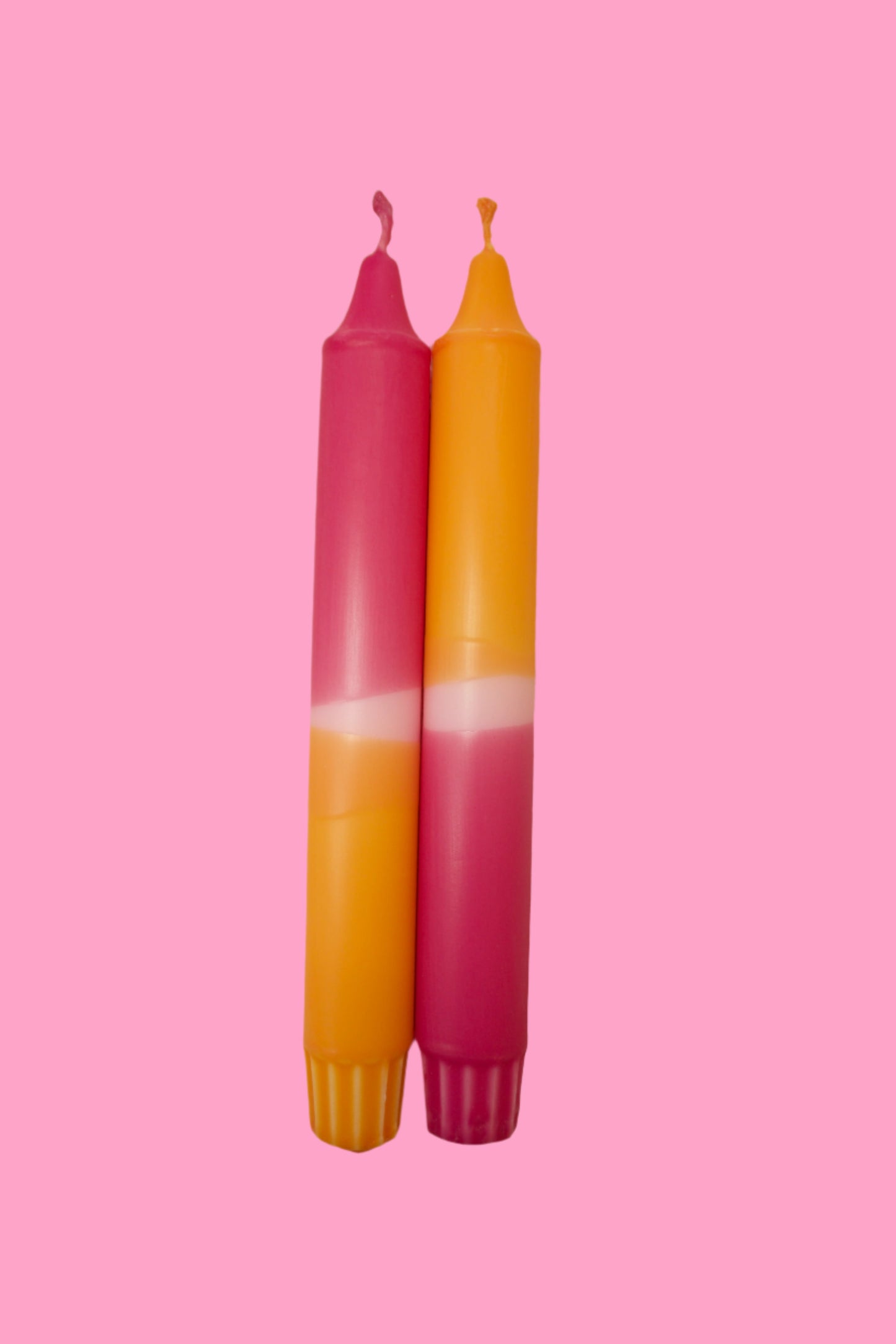 Tequila sunrise (pair of taper candles)