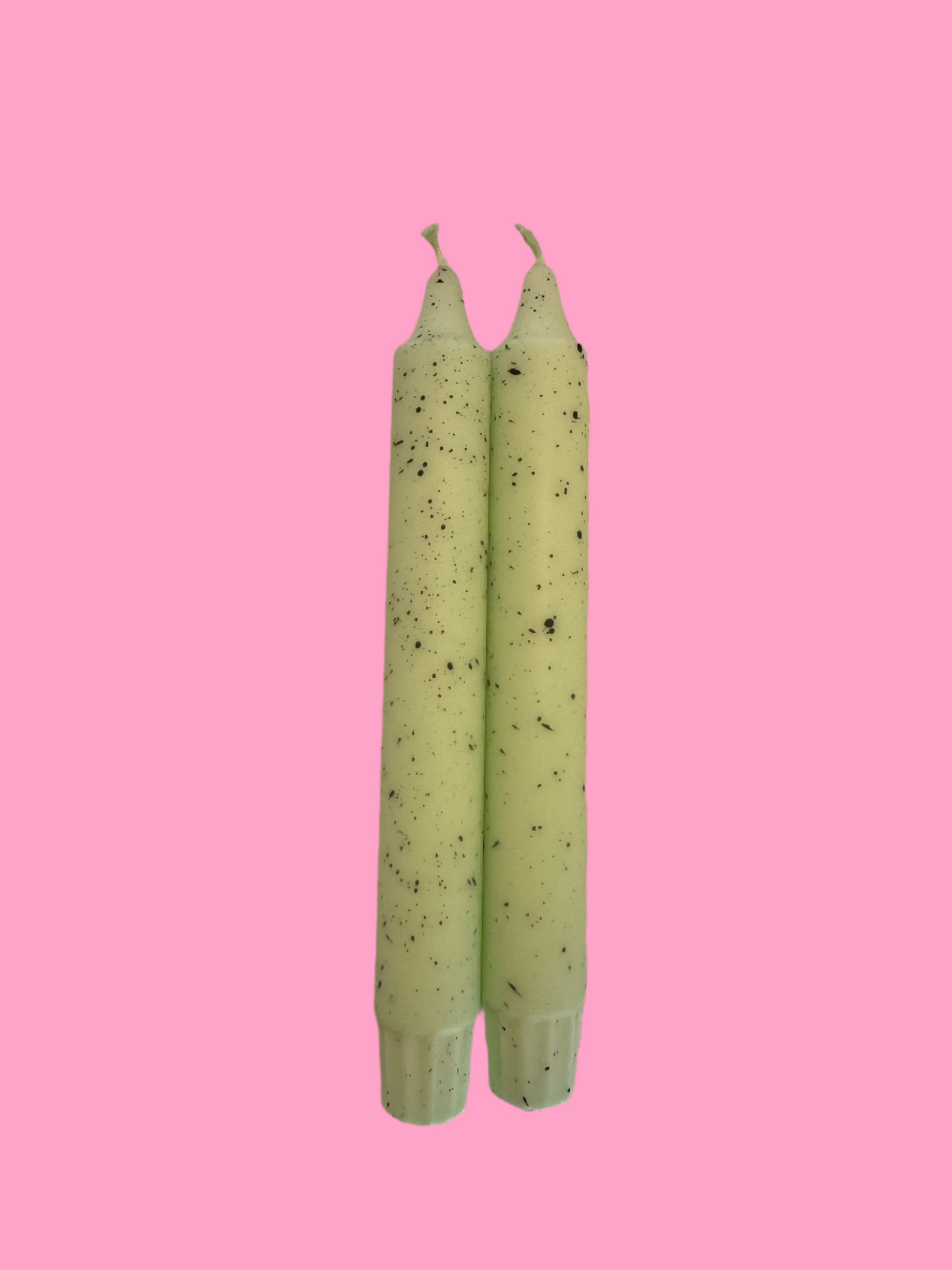 Pastel mint green speckled egg (pair of taper candles)