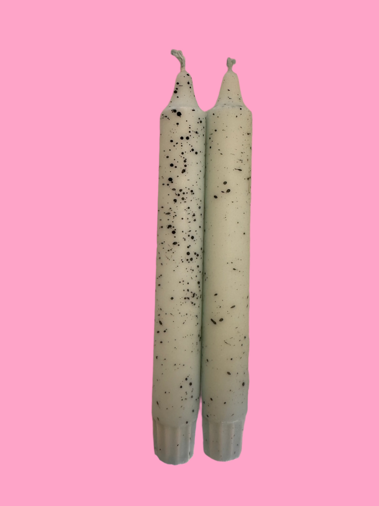 Pastel blue speckled egg (pair of taper candles)
