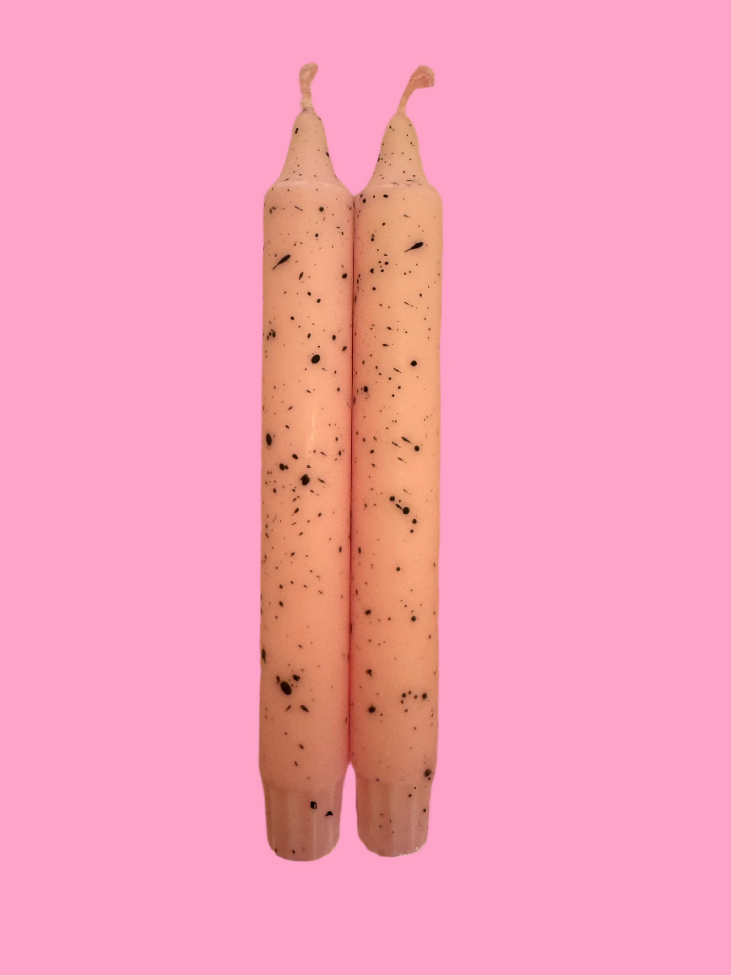 Pastel pink speckled egg (pair of taper candles)