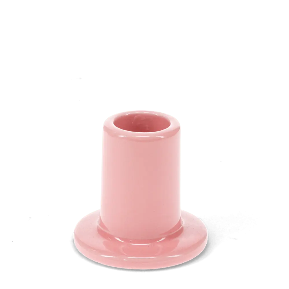 Dusty pink short candlestick