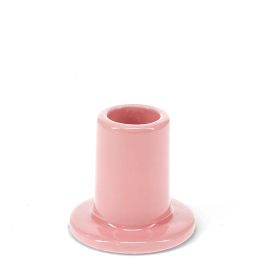 Dusty pink short candlestick