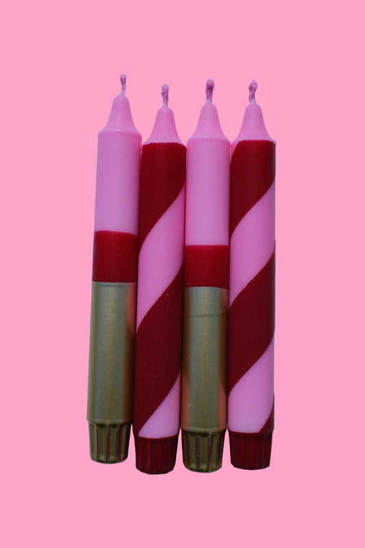 The pink Quad (Quad of taper candles)