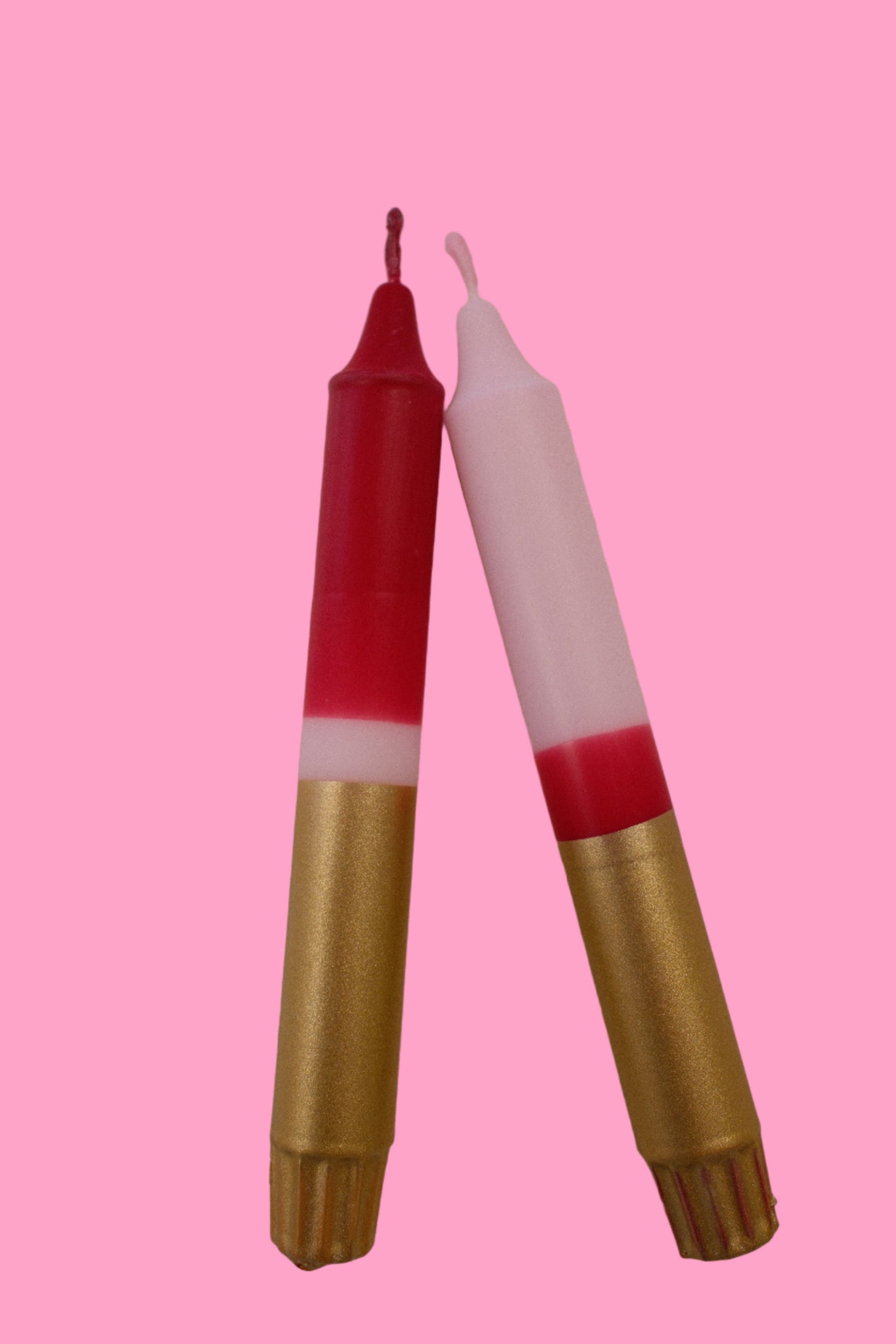 India Moon's Gold Collection- Cherry Red (pair of taper candles)
