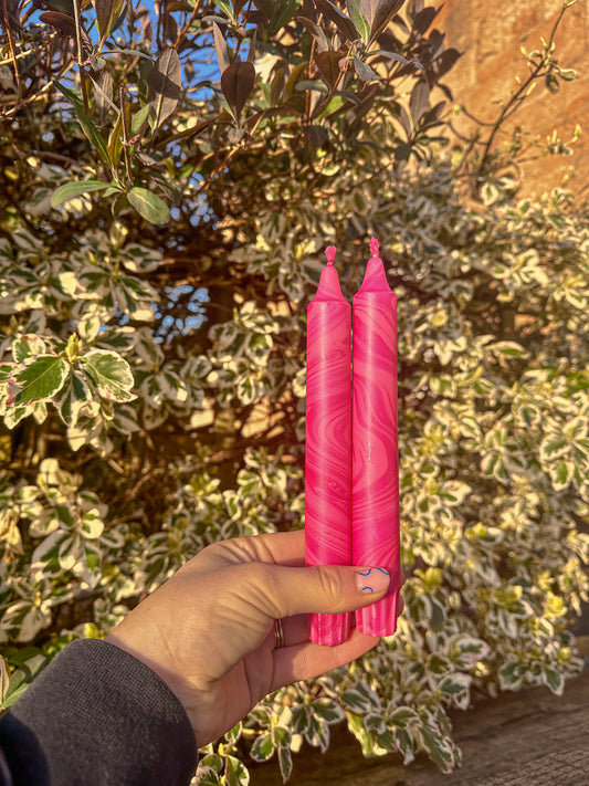 Cherry blossom pink (pair of taper candles)