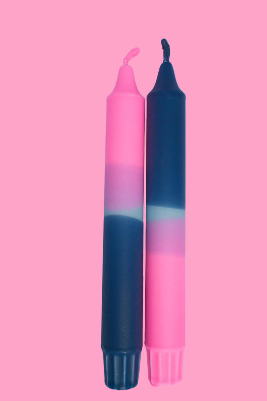 Mid summer sky (pair of taper candles)
