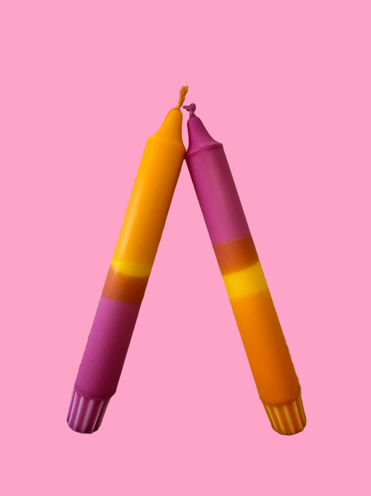 Autumnal sunrise (pair of taper candles)